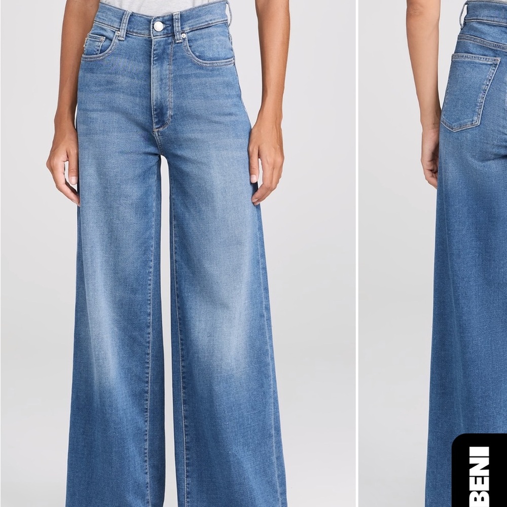 DL1961 Light Blue Flare Wide-Leg Jeans